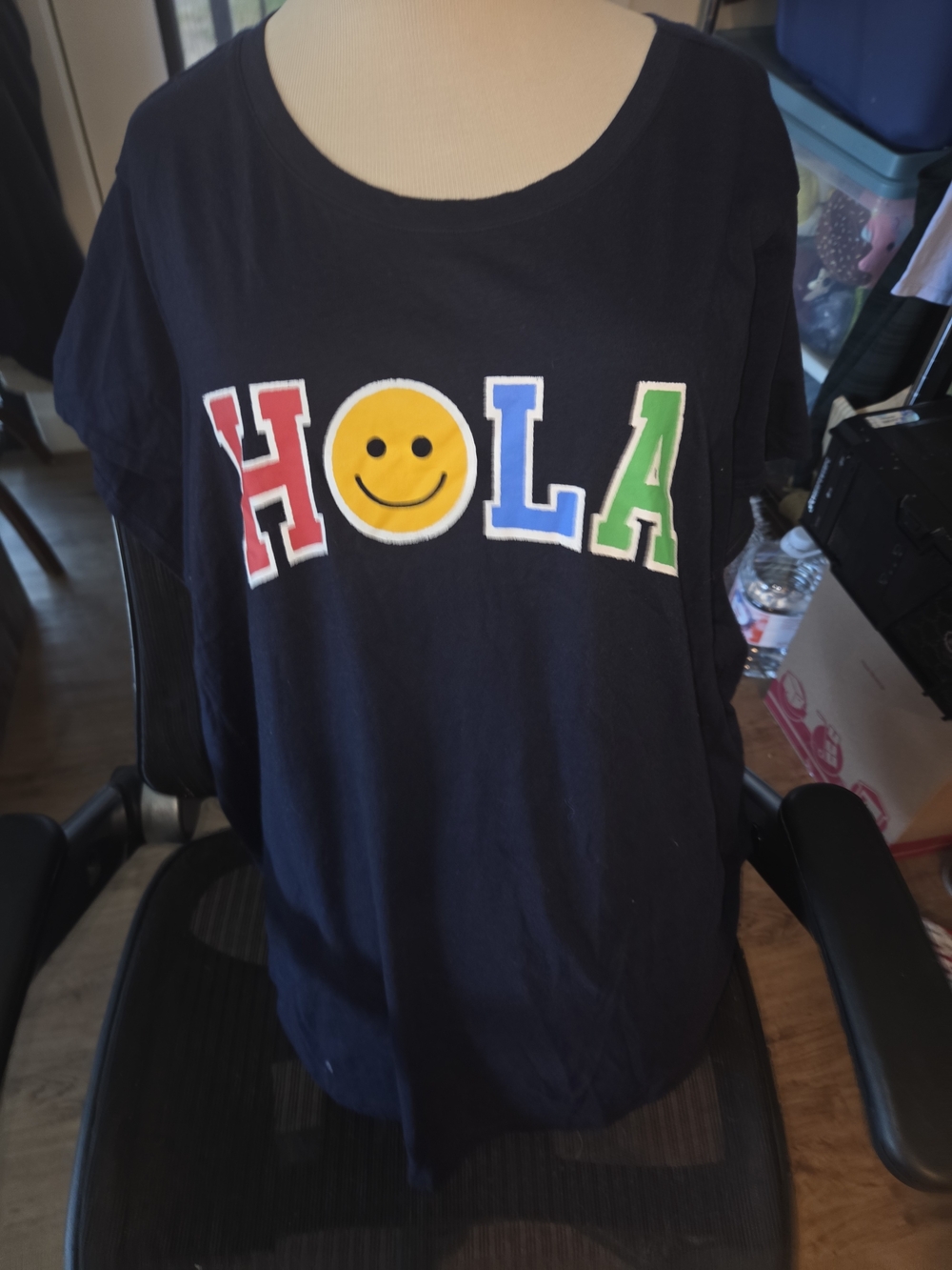 Old Navy Navy 'HOLA' Smiley Graphic Tee - Multicolor Letters